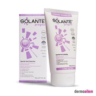 Spf 20 & 50 ArasıSolanteSolante Pregna Spf 50+ Faktör 150 ml Gebelik Dönemi İçin Özel Güneş Koruma Kremi