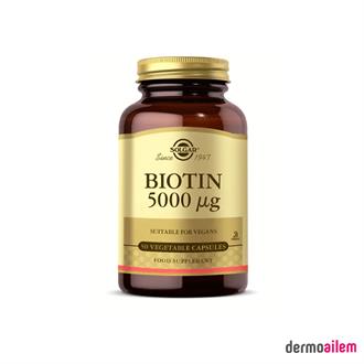 Takviye Edici GıdalarSolgarSolgar Biotin 5000 mcg 50 Kapsül