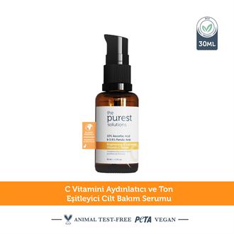 Cilt Bakım SerumlarıThe Purest SolutionsThe Purest Solutions Vita-c Serum %10 ASCORBİC ACİD&FERULİC ACİD%0,5 30 Ml Aydınlatıcı Renk Tonu Eşitleyici Cvitamini Serum