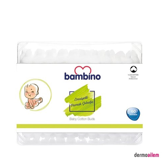Temizleme ÜrünleriBambinoBambino Emniyetli Bebek Kulak Çubuğu 60 Lı