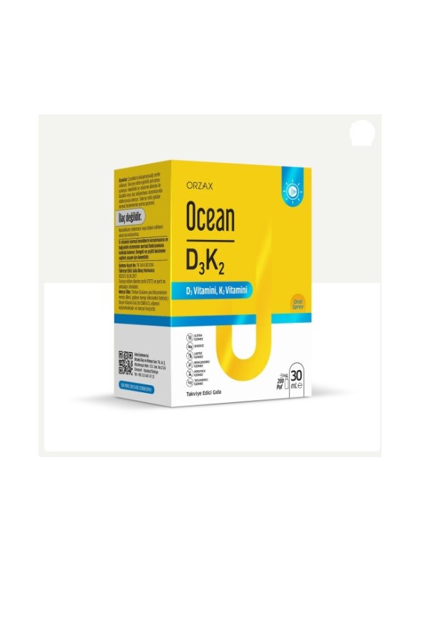 Orzax Ocean D3K2 Vitamin D3 1000 IU 30 Ml Sprey
