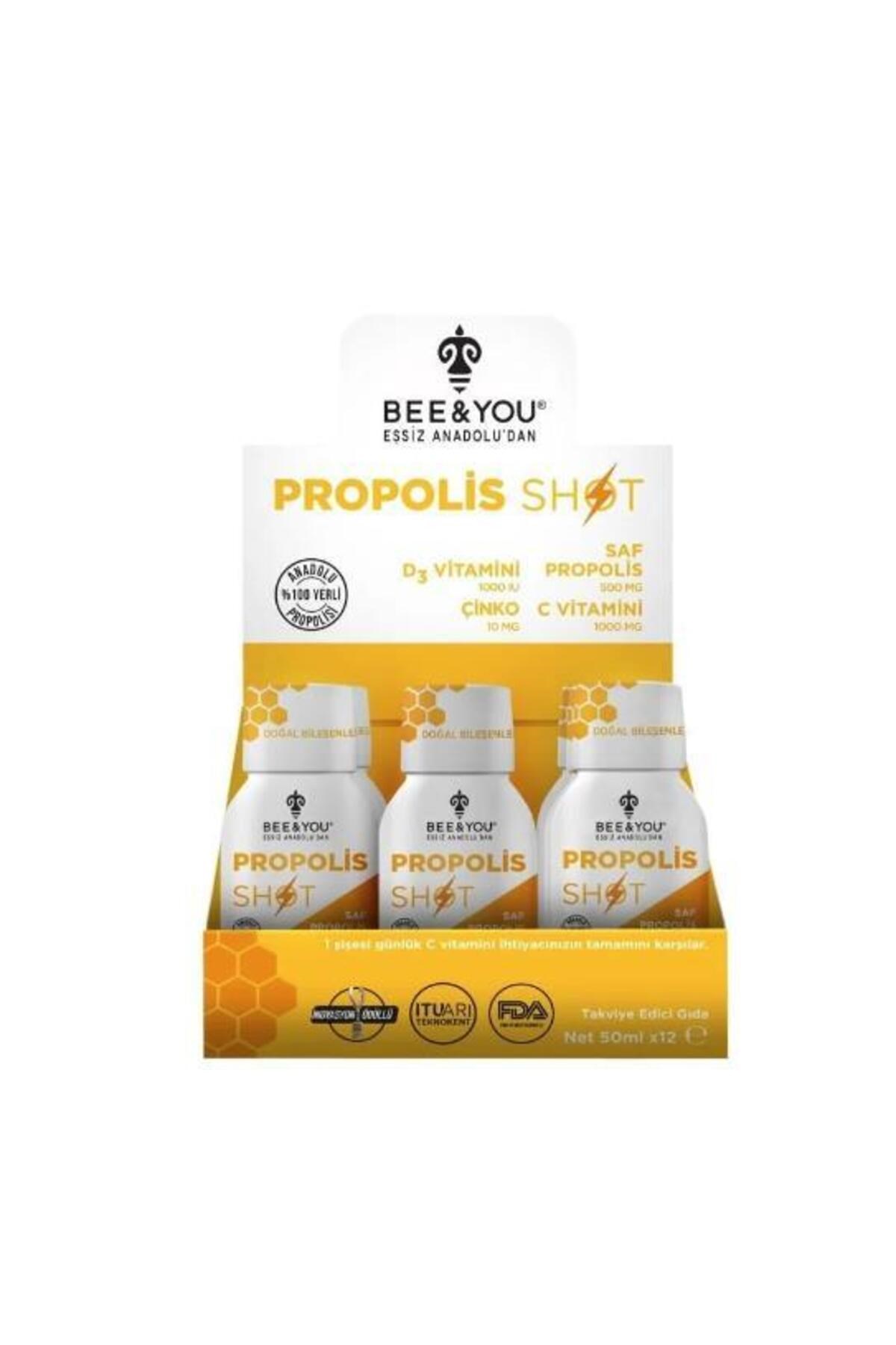 Bee'o Bee & You Bee'o Up Çinko + D3 + C Vitamini Shot Propolis 50 ml 12'li