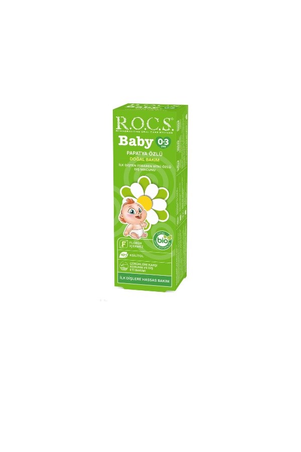 R.O.C.S. Rocs Baby Papatya Özlü Yutulabilir Diş Macunu 0-3 Yaş 35 ml
