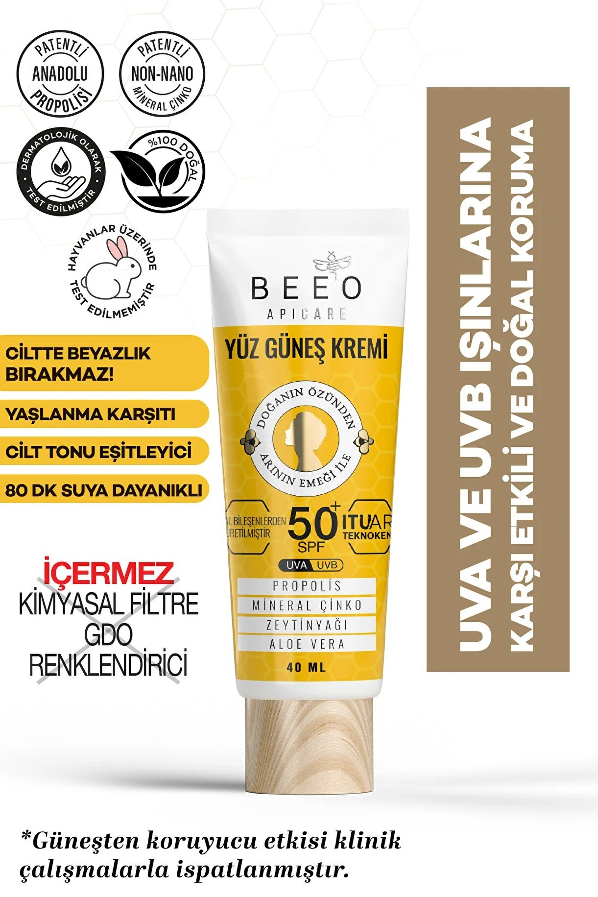 BEE OUP Beeo Yüz İçin Güneş Kremi SPF50 40 ml
