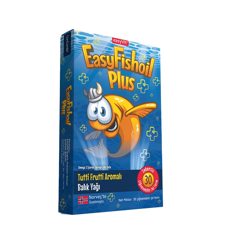 Easyvit EasyFishoil Plus Balık Yağı Tutti Frutti Aromalı 30 Çiğnenebilir Jel