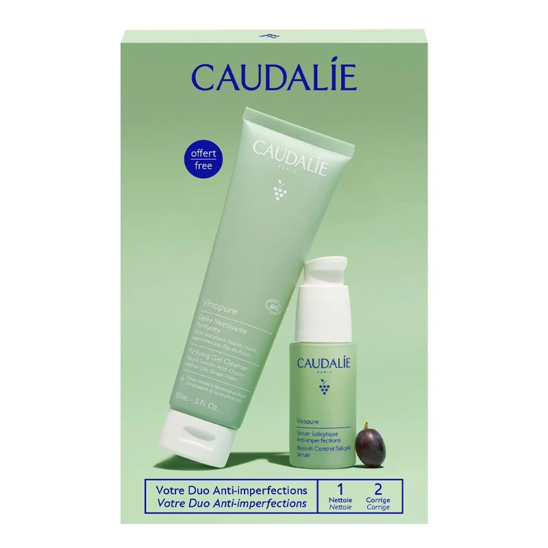 CAUDALİE Caudalie Akne Karşıtı Bakım Seti - Vinopure Serum + Temizleme Jeli