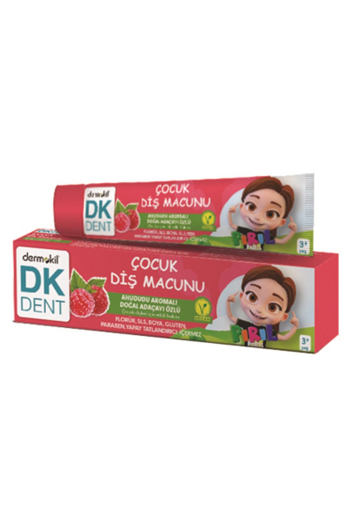 Dermokil DK Dent Vegan Pırıl Ahududu Aromalı Florürsüz Çocuk Diş Macunu