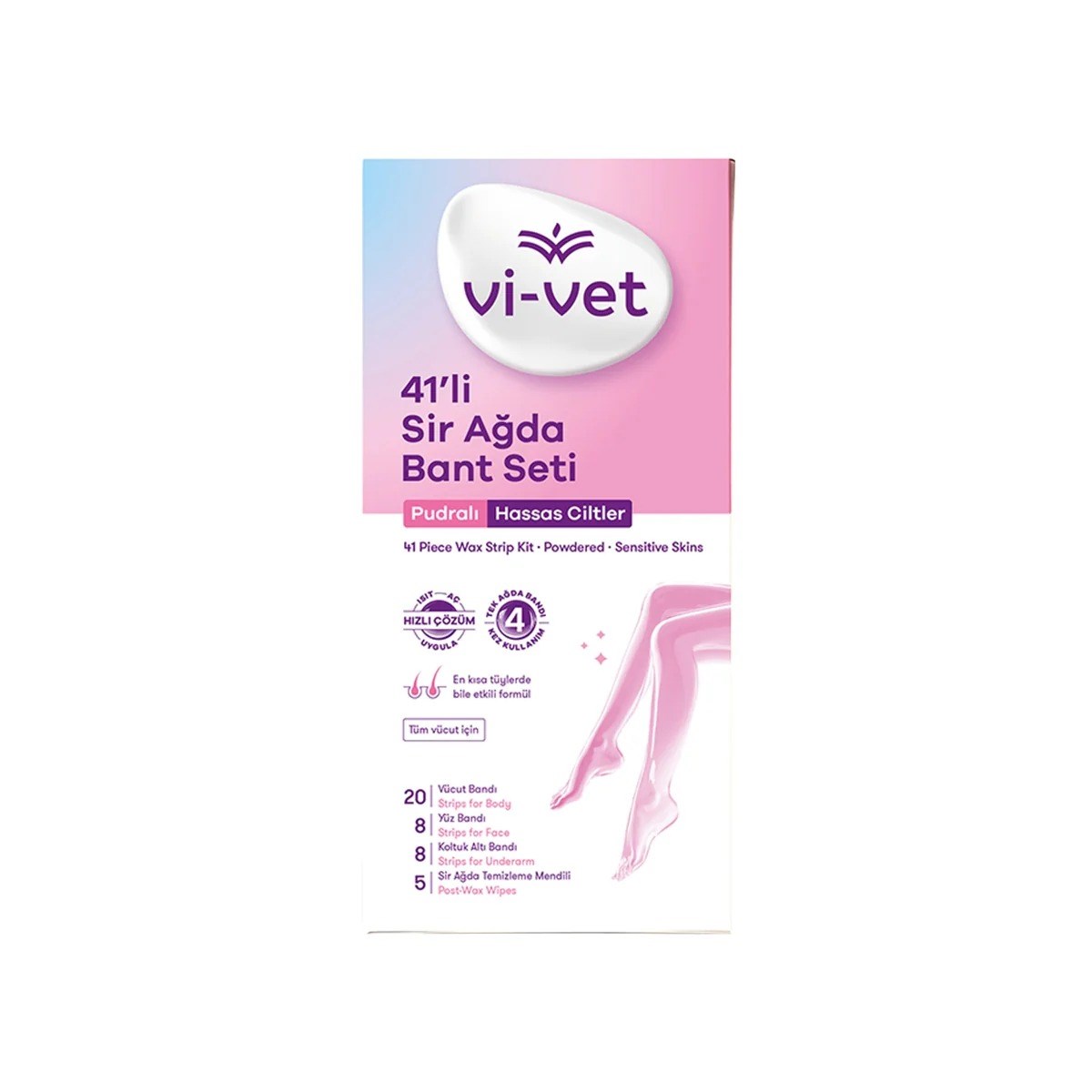VİVET Vi-Vet Ağda Bandı Vücut Bölgesi Pudra 41'li