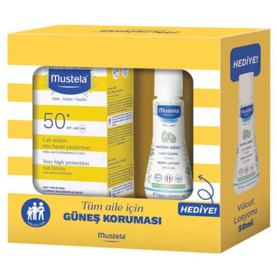 Mustela Set - Güneş Losyonu SPF50+ 100 ml + Mustela Hydra Bebe 50 ml