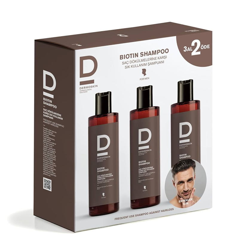 Dermoskin Biotin Şampuan Saç Dökülmesine Karşı Erkek - 3 Al 2 Öde