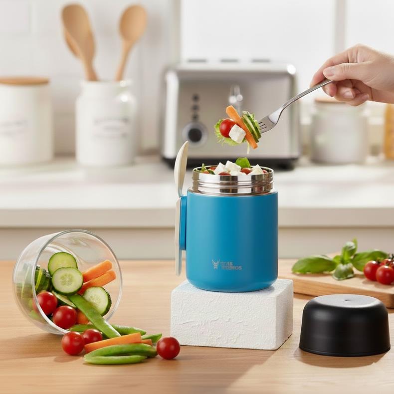 Star Termos Yemek & Mama Termosu - Mavi 8 Saat Sıcak, 12 Saat Soğuk 48 Saat Buz Tutma