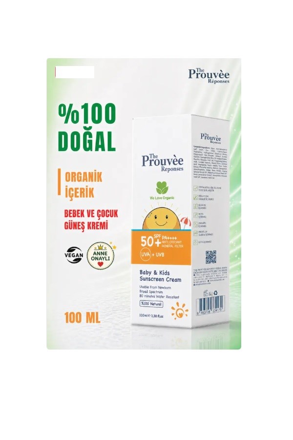 The Prouvee Reponses The Prouvée Réponses %100 Doğal Bebek & Çocuk Güneş Kremi SPF50+ 100 ml