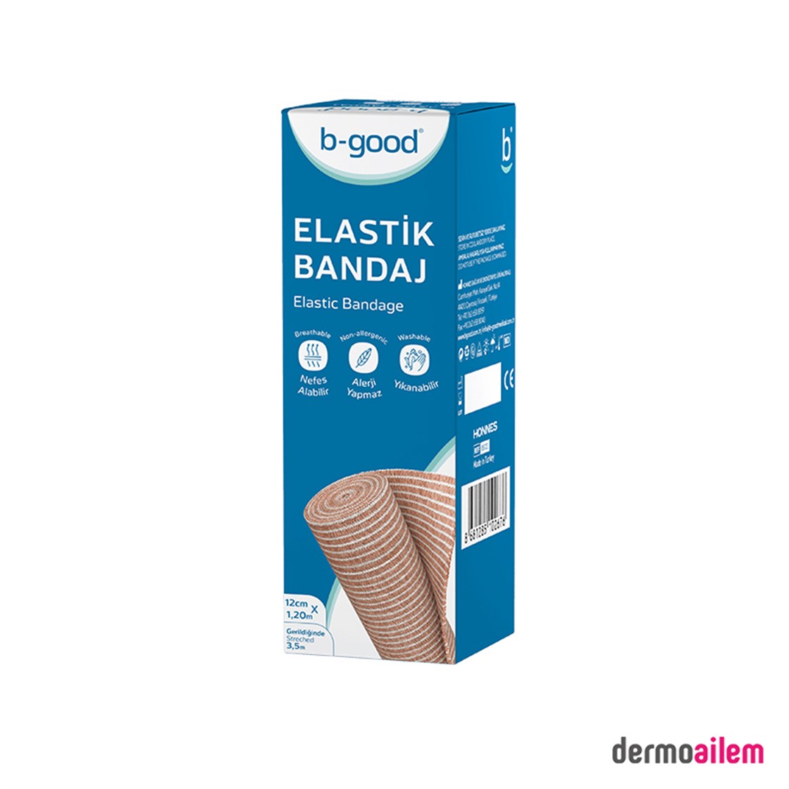 B-Good Elastik Bandaj 12 Cm X 1,2 M | Dermoailem