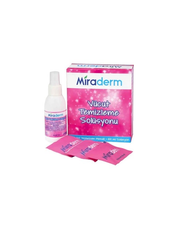 diğer Miraderm Vücut Temizleme Losyonu 20 Yaprak + 100 ml Solüsyon