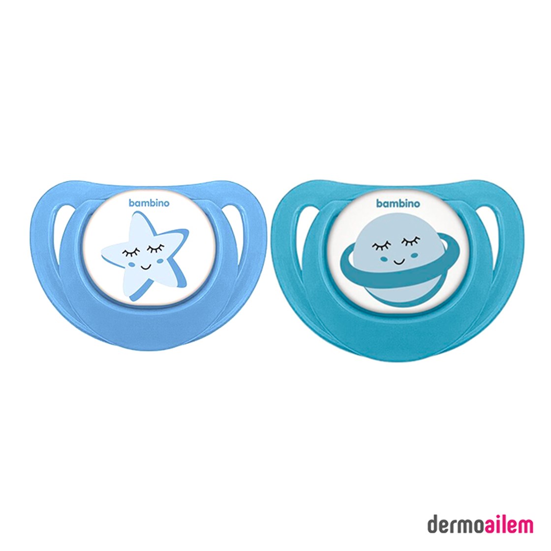 Bambino Desenli Fit Damaklı Emzik 6-18 Ay Mavi