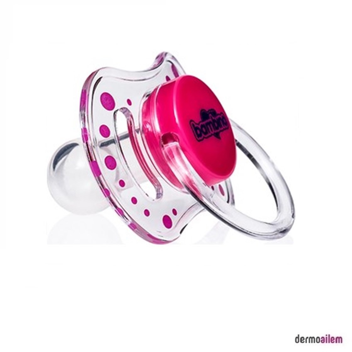 Bambino Silikon Damaklı Emzik 0-6 Ay No:1 Pembe Benekli