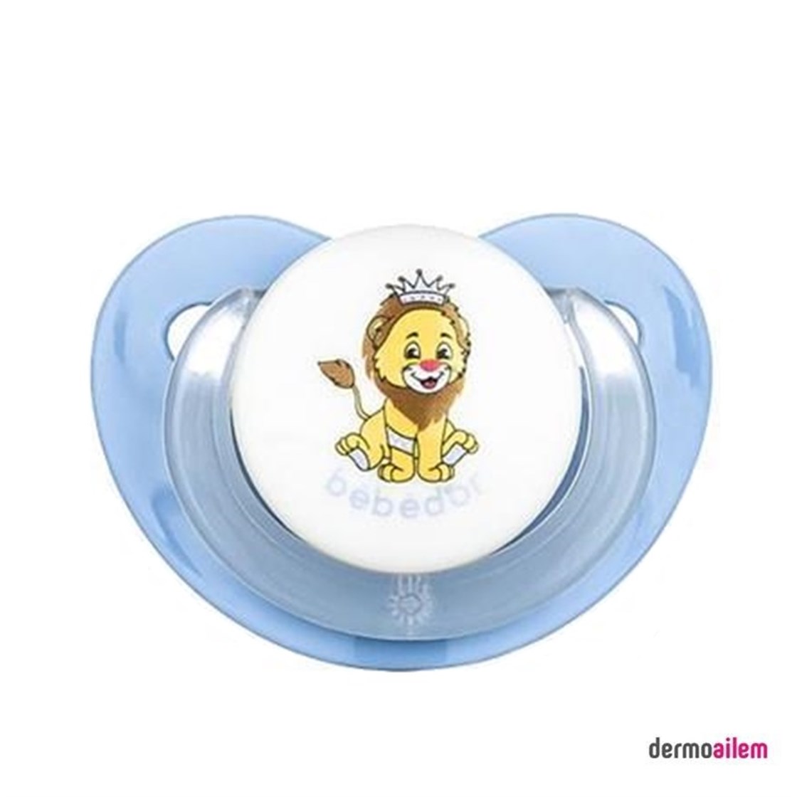 Bebedor Desenli Emzik Silikon Damaklı Uç Klasik Serisi 6-18 Ay Aslan Mavi