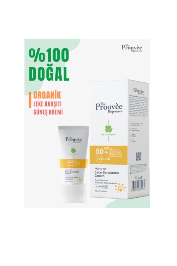 The Prouvee Reponses The Prouvée Réponses %100 Doğal Leke Karşıtı Yüz Güneş Kremi 40 ml