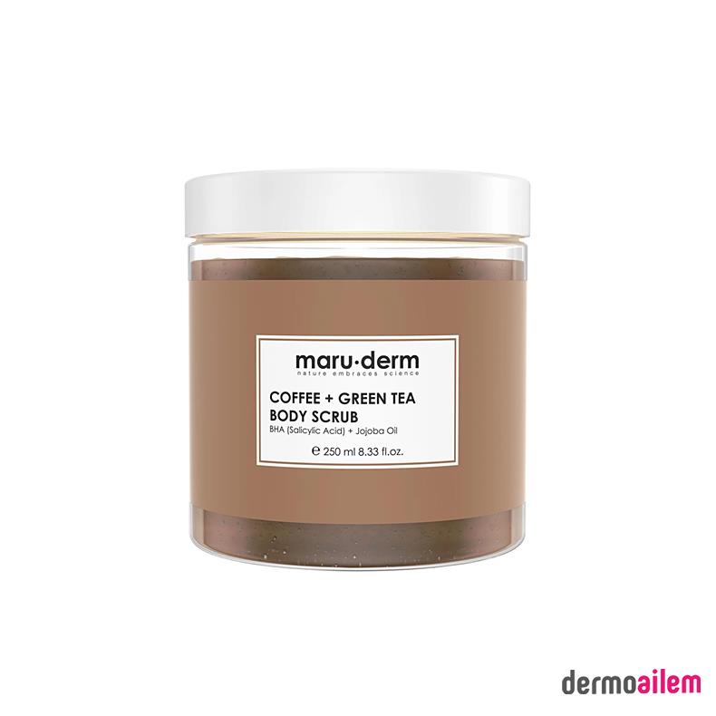 maru-derm Maruderm Body Scrub | Kahve + Yeşil Çay Özlü Vücut Peelingi | BHA + Jojoba Yağı 250 ML