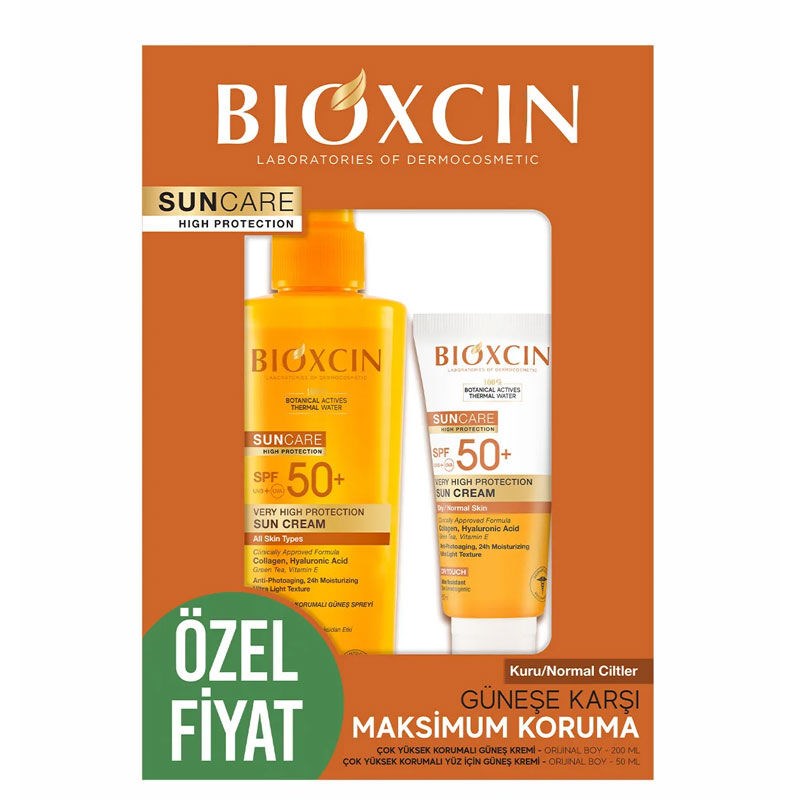 Bioxcin Suncare Kuru ve Normal Ciltler İçin Sprey 200 ml + Krem 50 ml