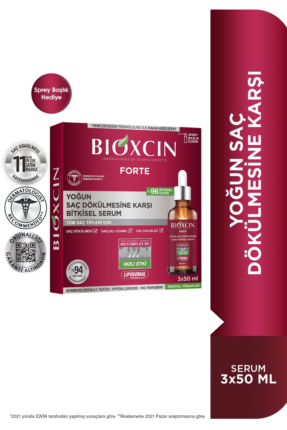 Bioxcin Forte Saç Bakım Serumu 50 ml 3'lü