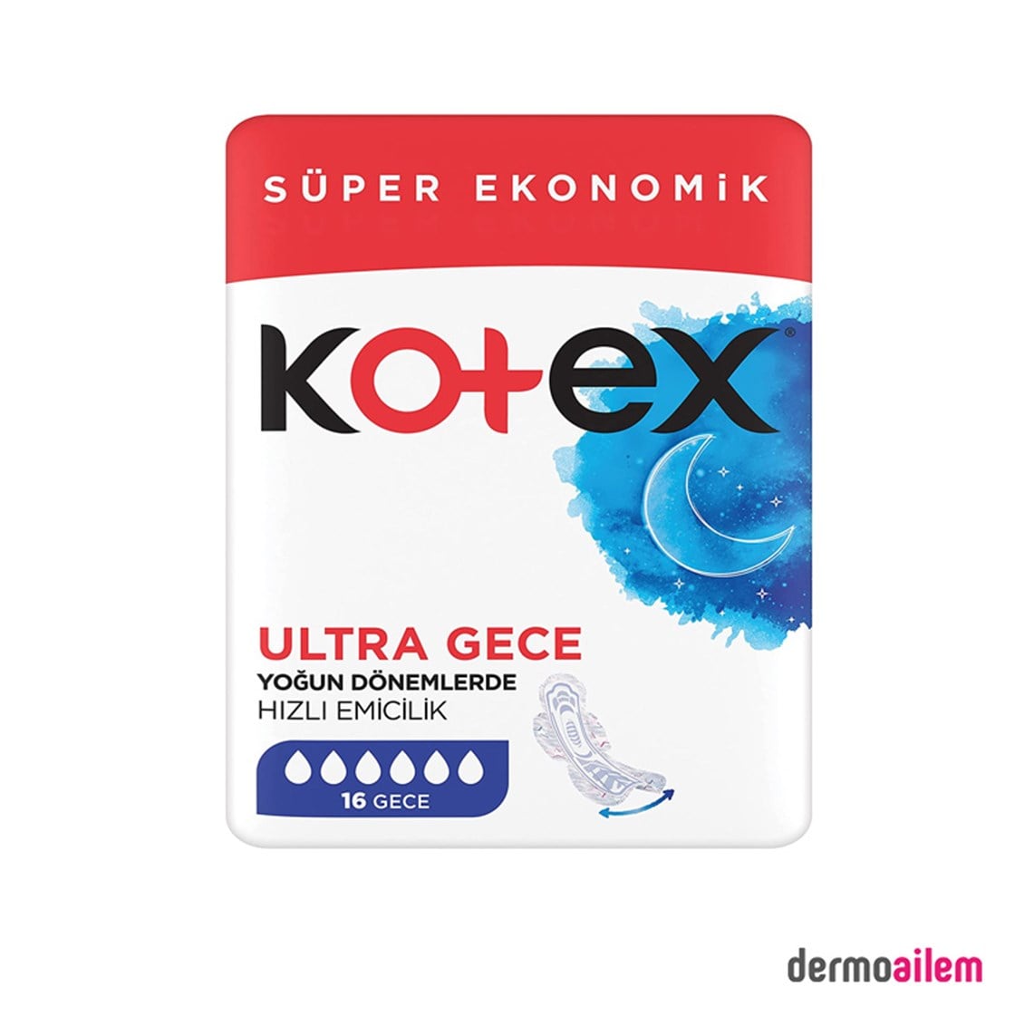 Kotex Hijyenik Ped Ultra Gece Süper Ekonomik 16'lı