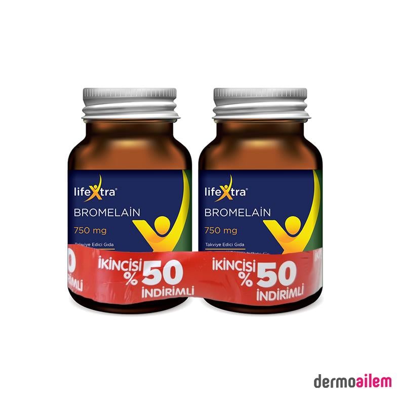Lifextra Bromelain 750 mg 30 Kapsül 2'li Avantajlı Paket Ürünleri