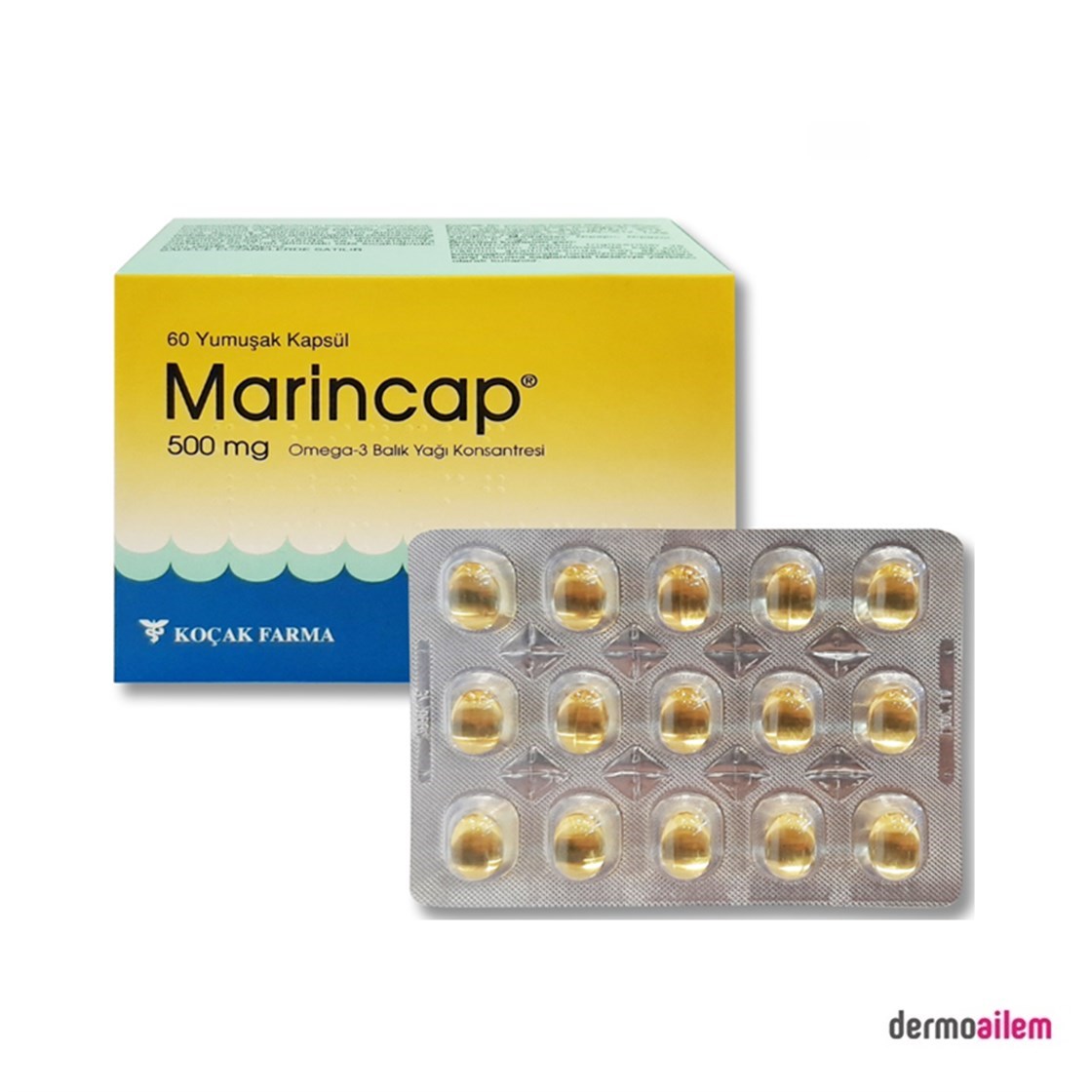 Marincap Omega 3 500 mg 60 Kapsül Balık Yağı Fiyatları İndirimli |  Dermoailem.com