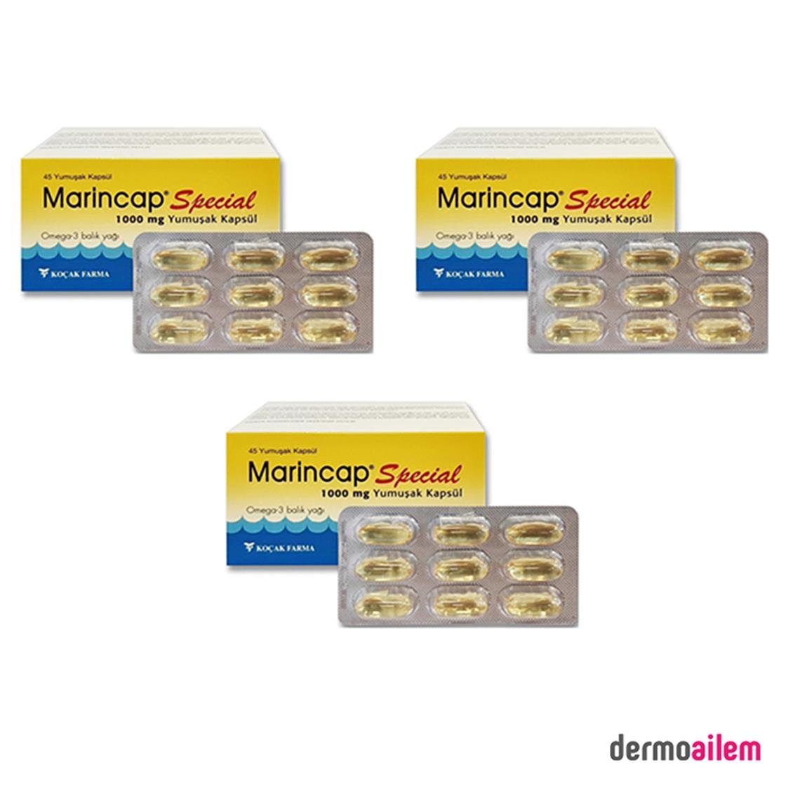 Marincap Special Omega 3 1000 mg 45 Kapsül Balık Yağı 3'Lü (SKT:30/06/2023)  | Dermoailem