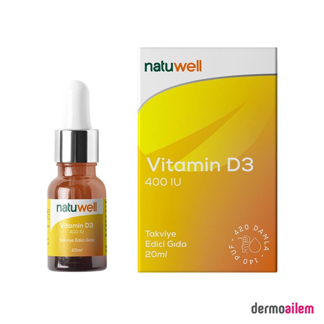 Natuwell Vitamin D3 400IU 20 ml