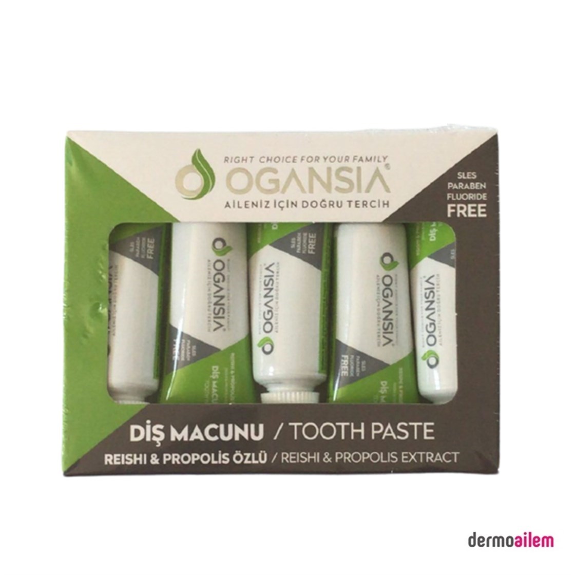 Ogansia Propolis ve Çay Ağacı Özlü Diş Macunu Küçük Boy 15 ml x 5 Ad.  Fiyatları İndirimli | Dermoailem.com