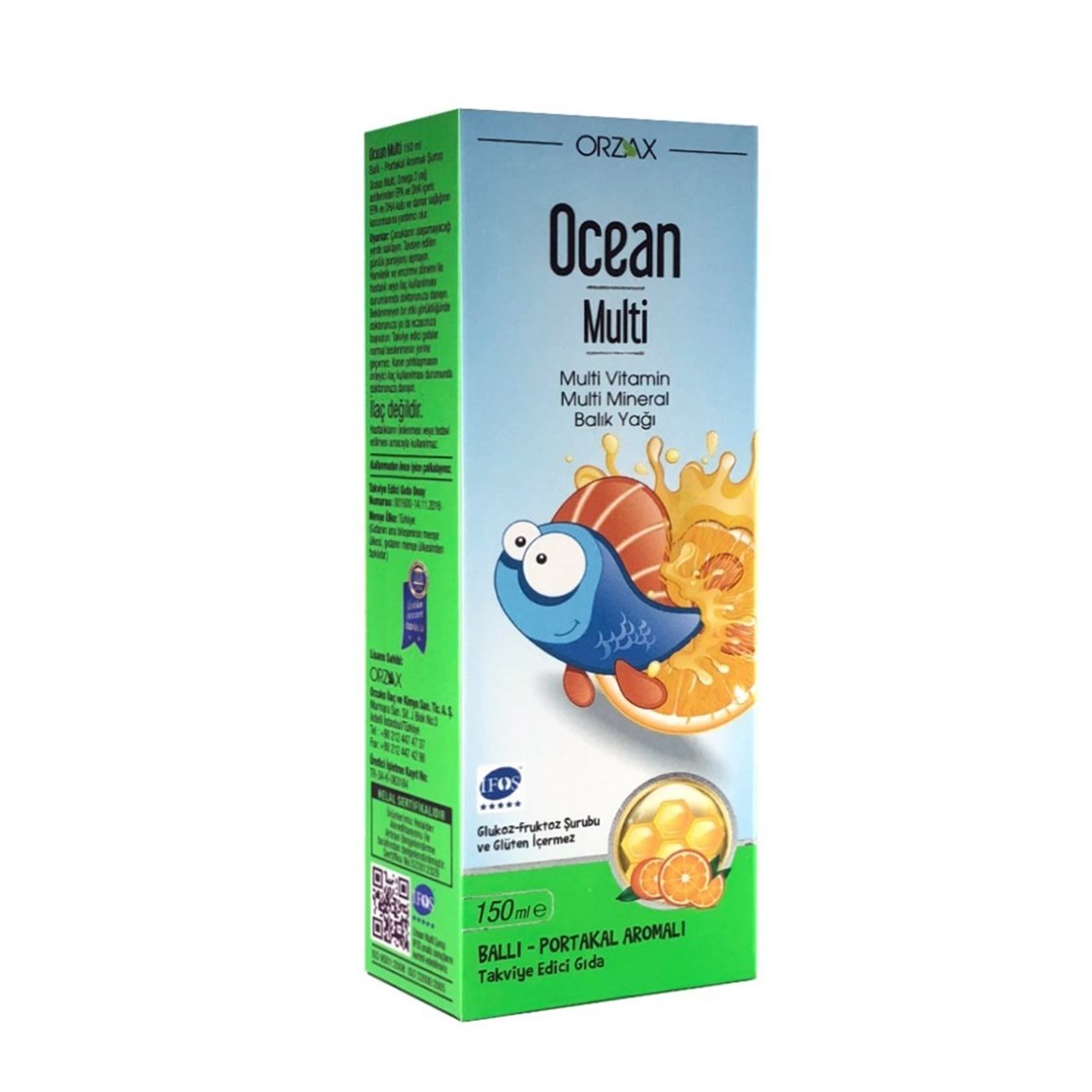 Orzax Ocean Multi Şurup 150 ml - Ballı Portakallı