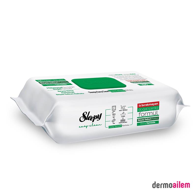 Sleepy Easy Clean Beyaz Sabun Katkılı Yüzey Temizlik Havlusu 100 Yaprak