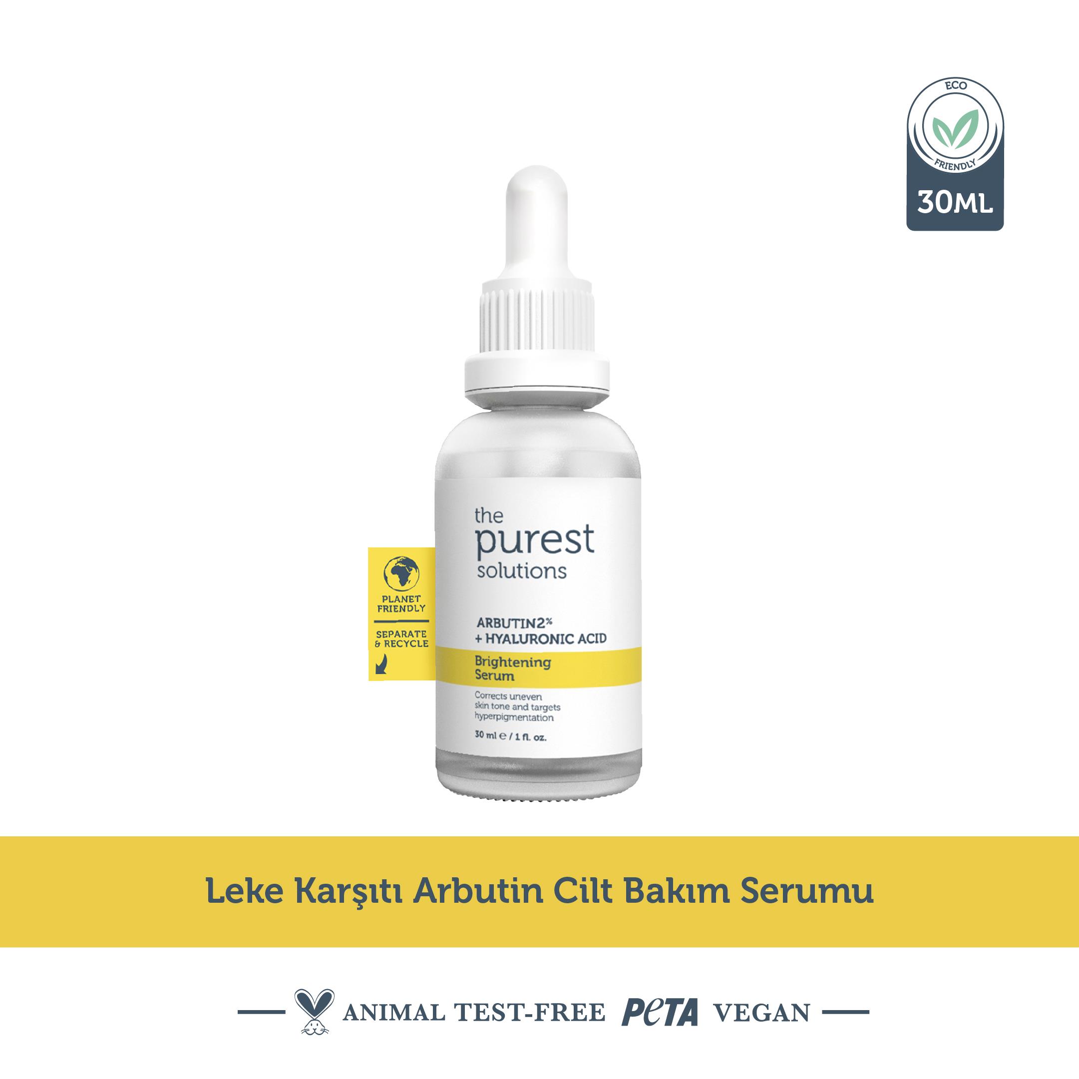 The Purest Solutions Arbutin %2 + Hyaluronic Acid 30 Ml Leke Gidermeye Yardımcı Cilt Tonu Eşitleyici Cilt Bakım Serumu
