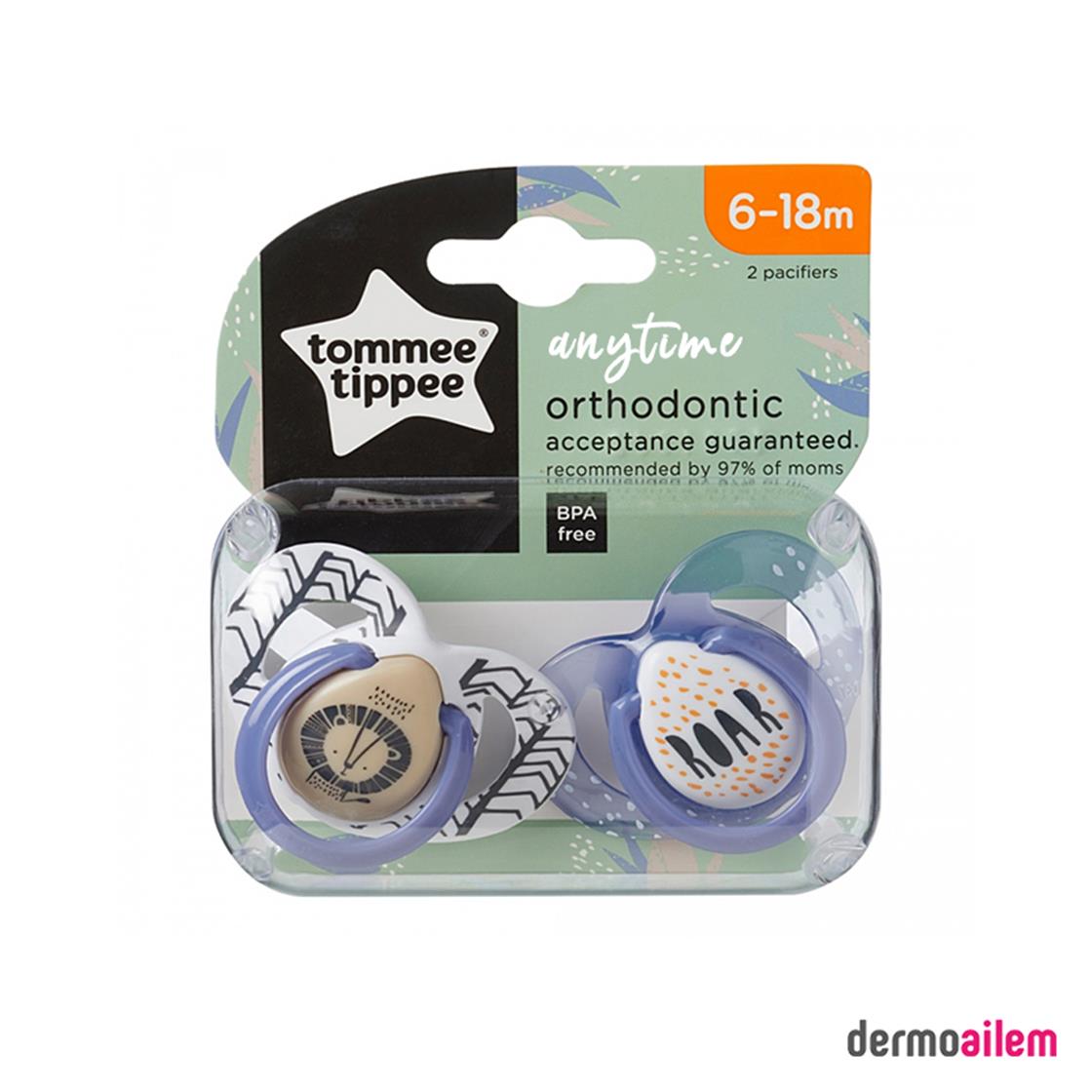 Tommee Tippee Antyime Mavi Emzik 2 Adet - 6-18 Ay