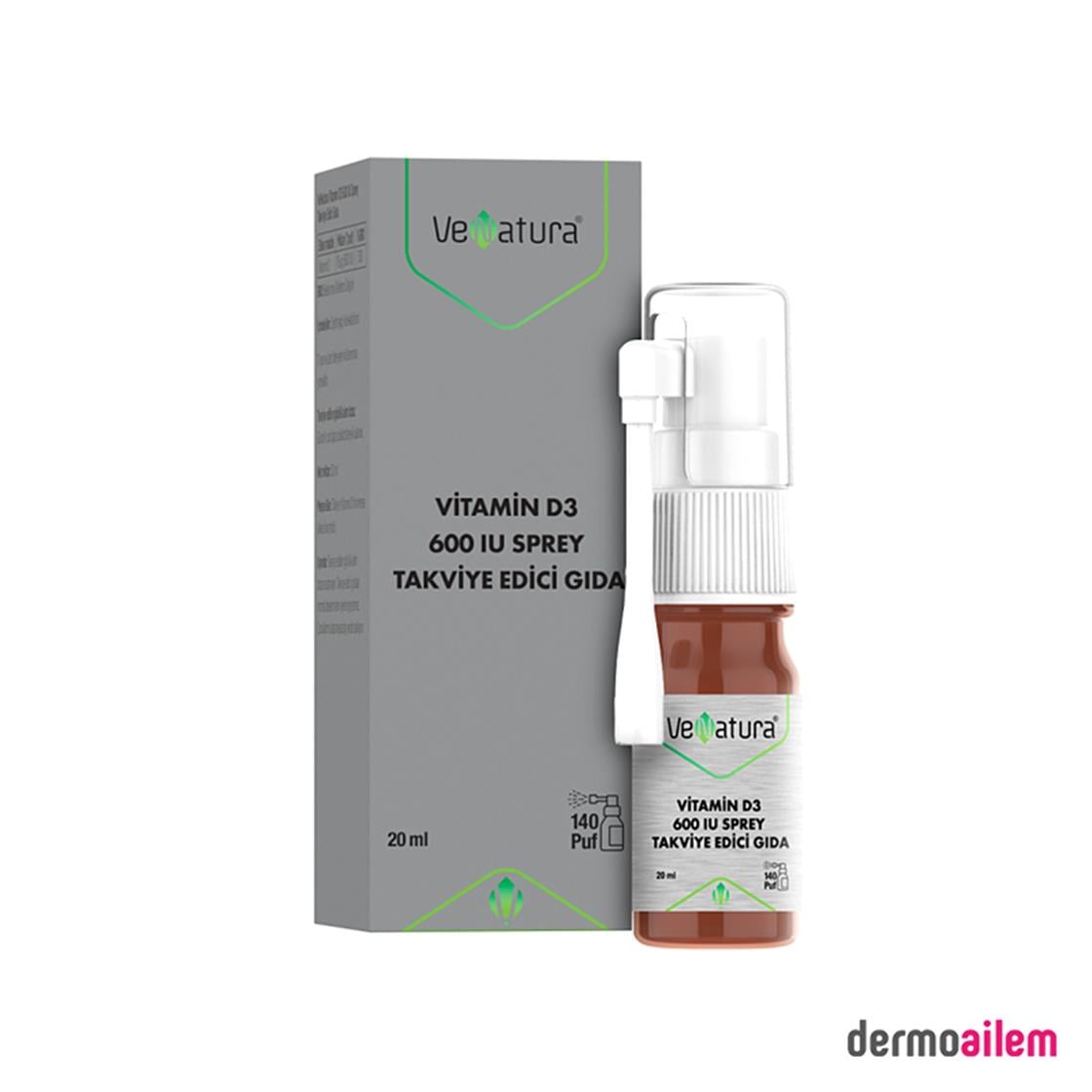 VeNatura Vitamin D3 600 IU Sprey 20 Ml