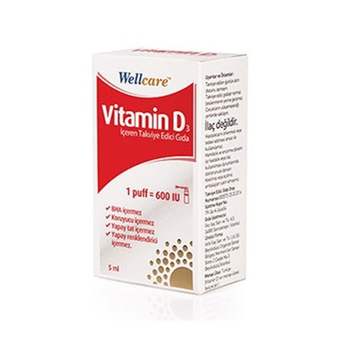 Wellcare Vitamin D3 600 IU 5 ml Sprey | www.texasspeakersbureau.com