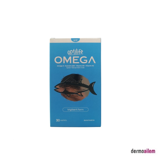 Omega 3 & Balık YağlarıSantasyaOptilife Omega 3 Koenzim Q10 Vitamin K2 D3 30 Kapsül
