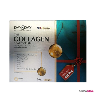 Kolajen ( Collagen )Day2DayDay2Day The Collagen Beauty Fish Kollajen 30 Saşe x 7 gr Beauty Elastin 60 Tablet HEDİYE