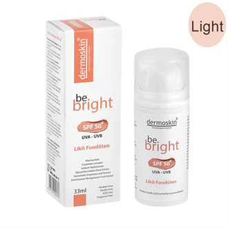 FondötenDermoskinDermoskin Be Bright Spf 50+ Likit Fondöten 33 ml - Light