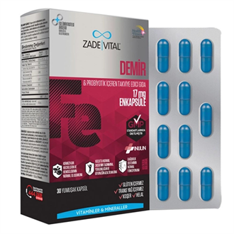 Zade Vital Demir ve Prebiyotik İçerikli Takviye Edici Gıda 30