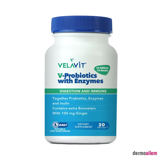 ProbiyotiklerVelavitVelavit V-Probiotics With Enzymes 30 Kapsül