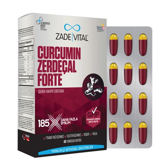 Takviye Edici GıdalarZade VitalZade Vital Curcumin Forte 40 Kapsül 1000 mg