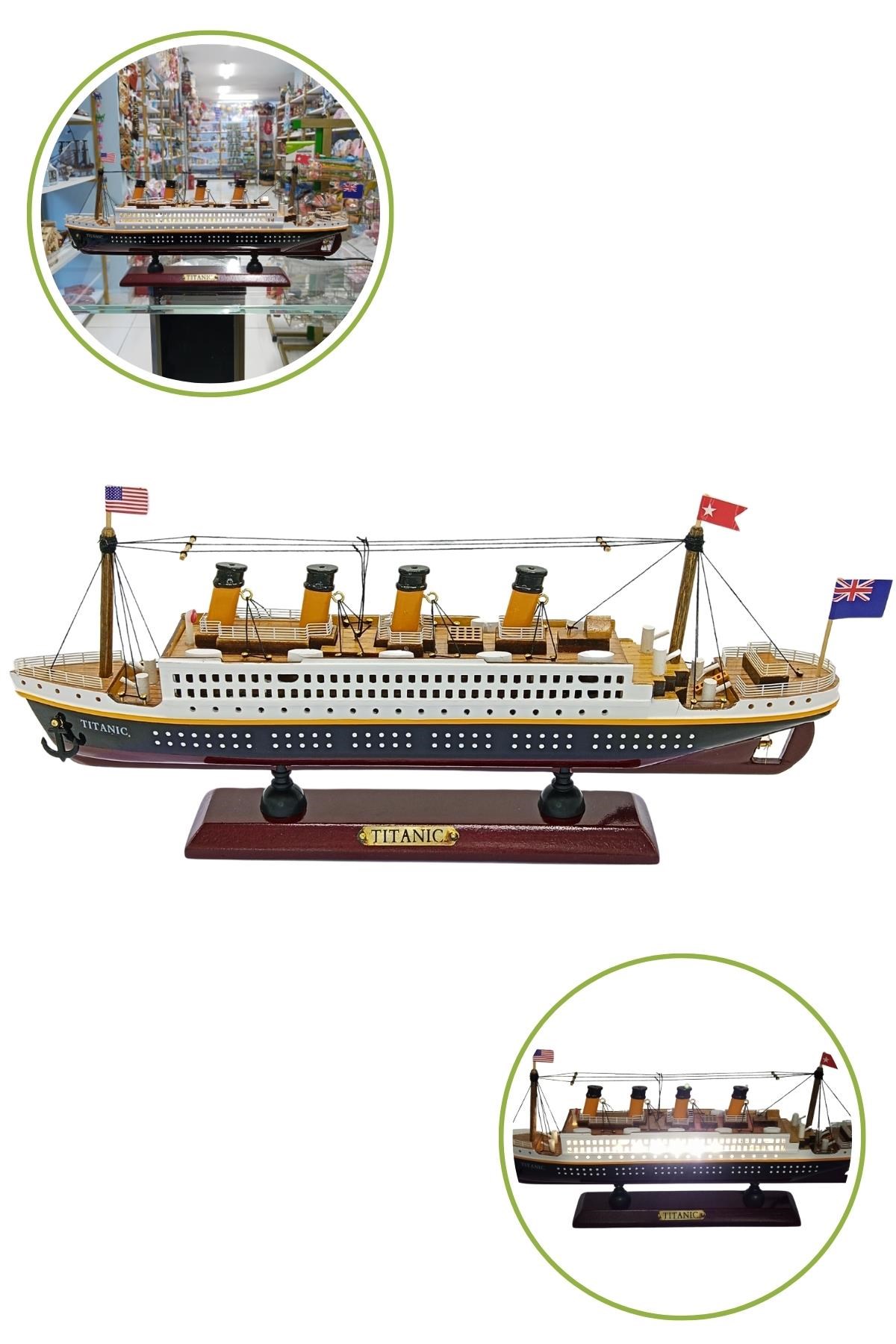 Amerika Birleşik DevletleriDünyadan HediyelerDNY-HDALK4613Keskin Hediyelik Eşya Ve TekstilTitanik Led Işıklı Ahşap Model 35cm Titanic Gemi Koleksiyon U35