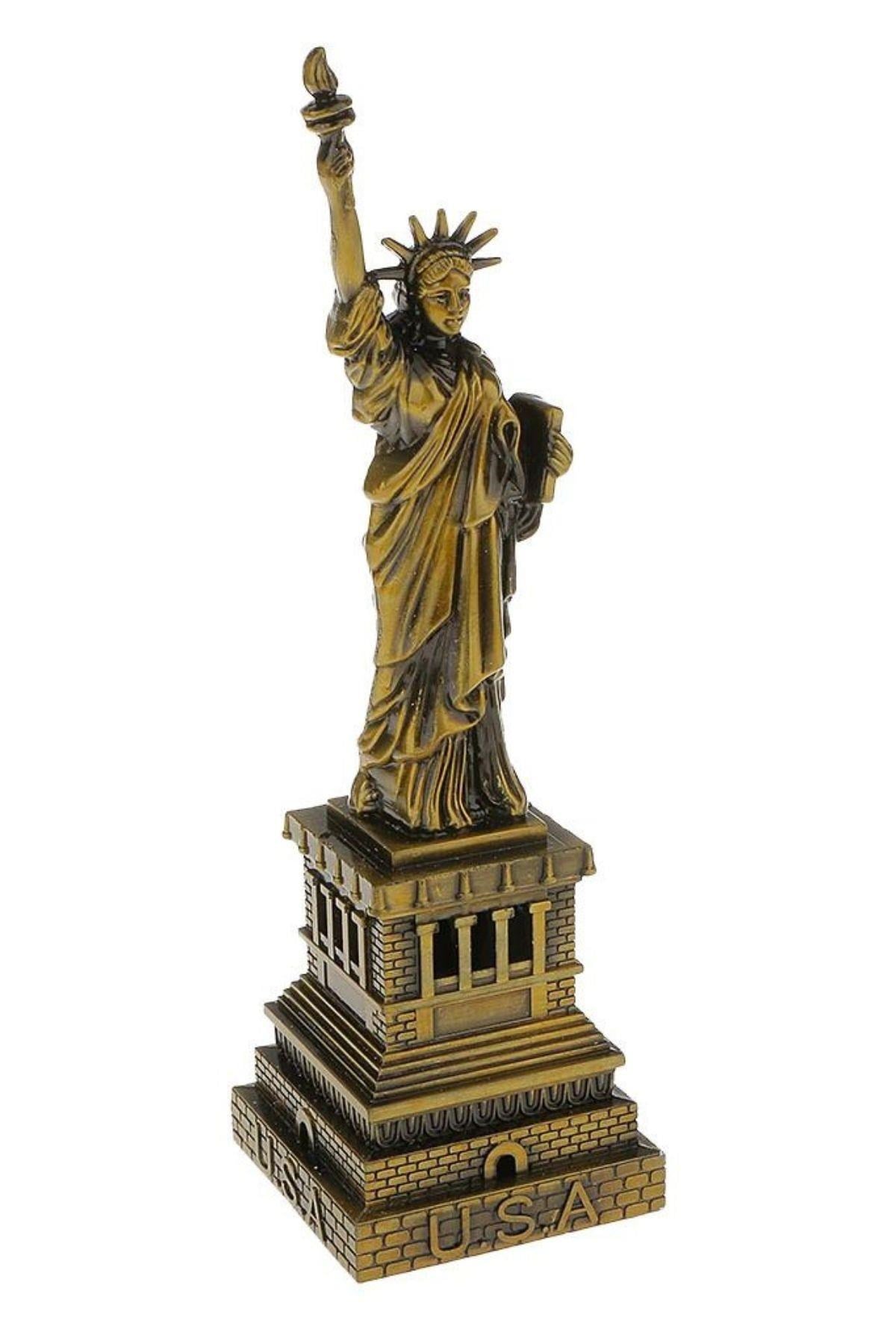 Amerika Birleşik DevletleriDünyadan HediyelerDNY-HD100433Keskin Hediyelik Eşya Ve TekstilMetal Özgürlük Heykeli Gold Vintage Dekor USA 25cm