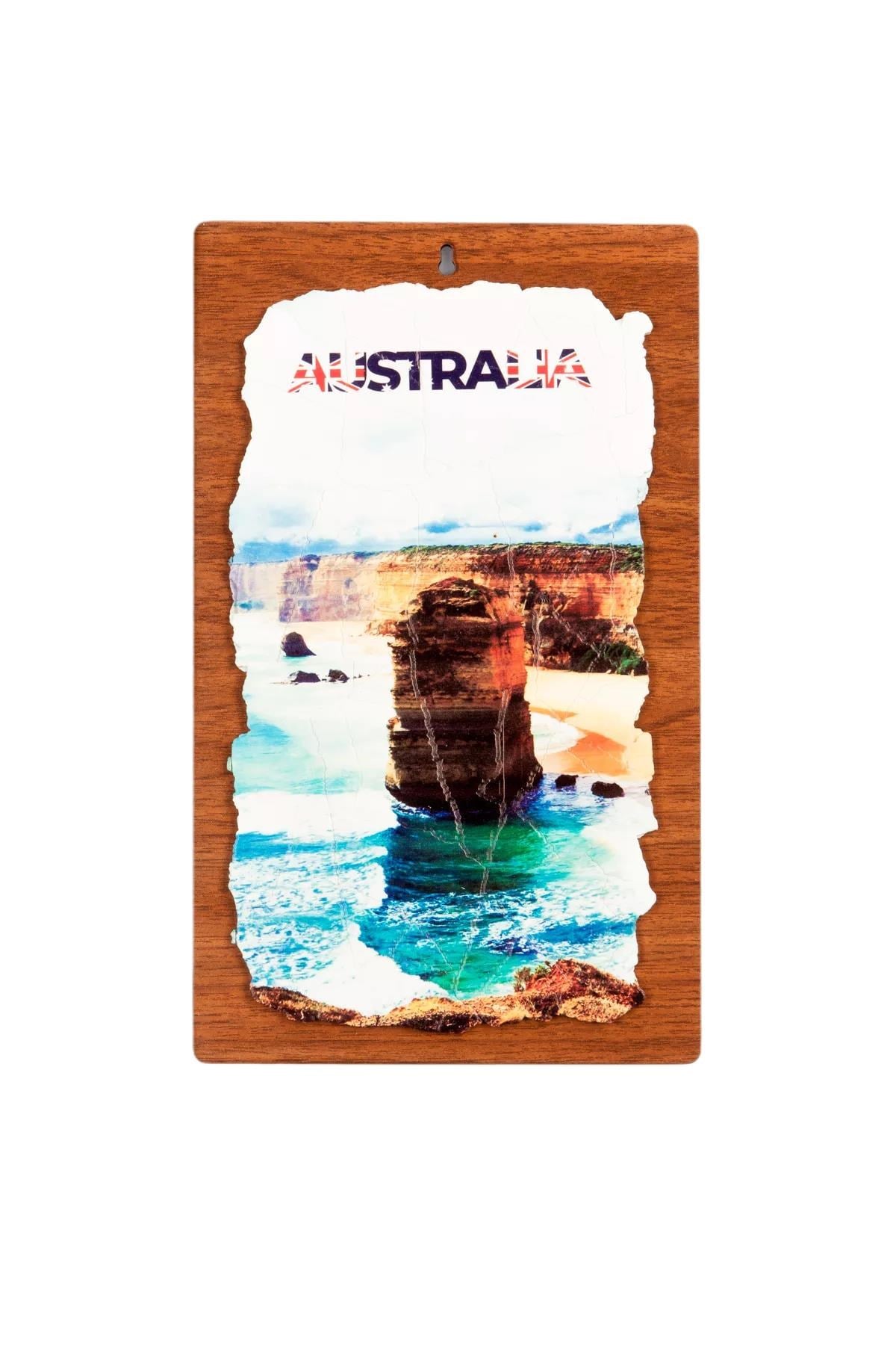 AvustralyaDünyadan HediyelerKRTS-041Keskin Hediyelik Eşya Ve TekstilAvustralya Okyanus Temalı Ahşap Fresco Tablo