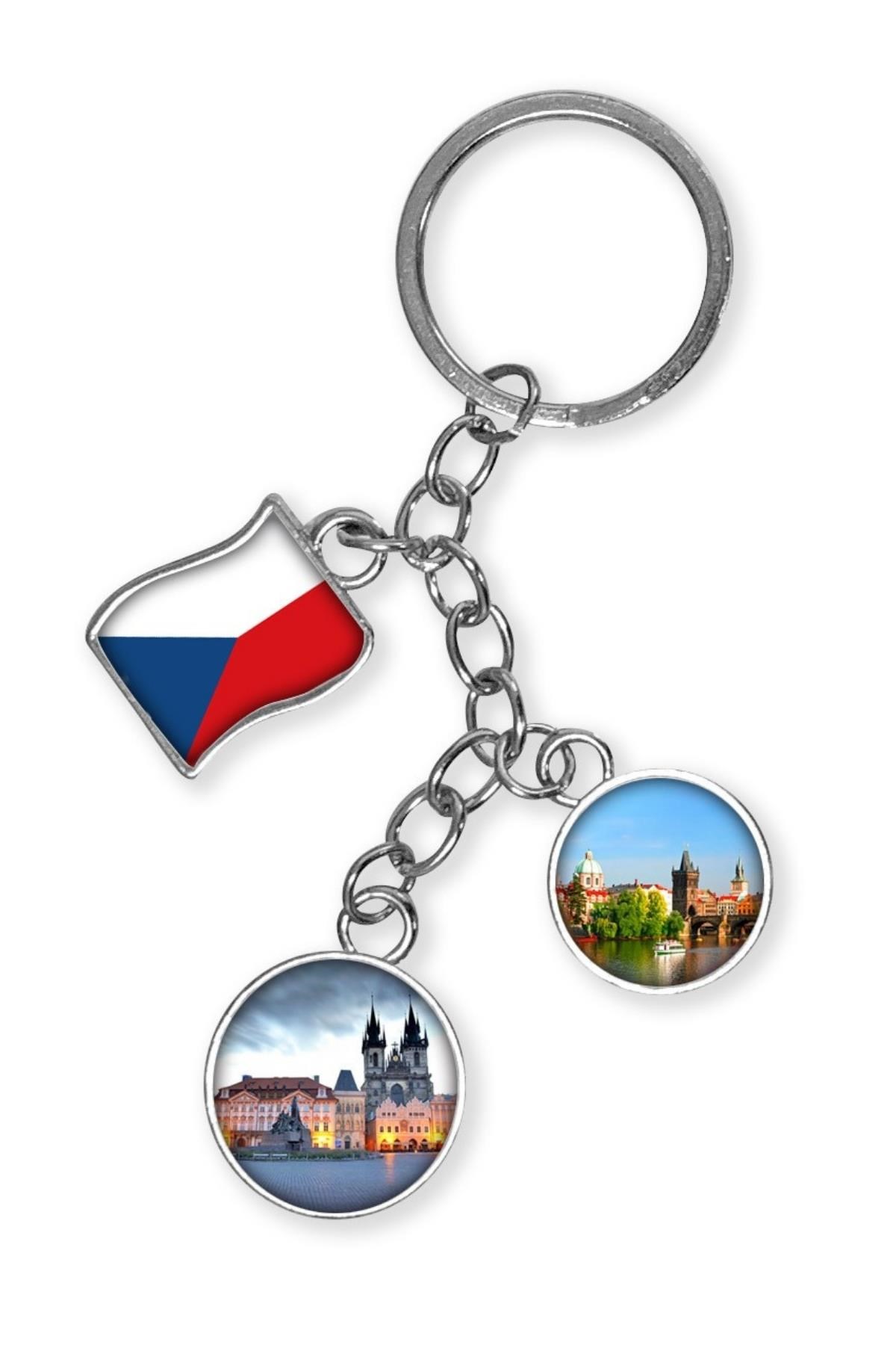 Çek CumhuriyetiDünyadan HediyelerDNY-HDYKREPOK04Keskin Hediyelik Eşya Ve TekstilÇek Cumhuriyeti Üçlü Epoksi Metal Çift Taraflı Damla Anahtarlık Czech Republic