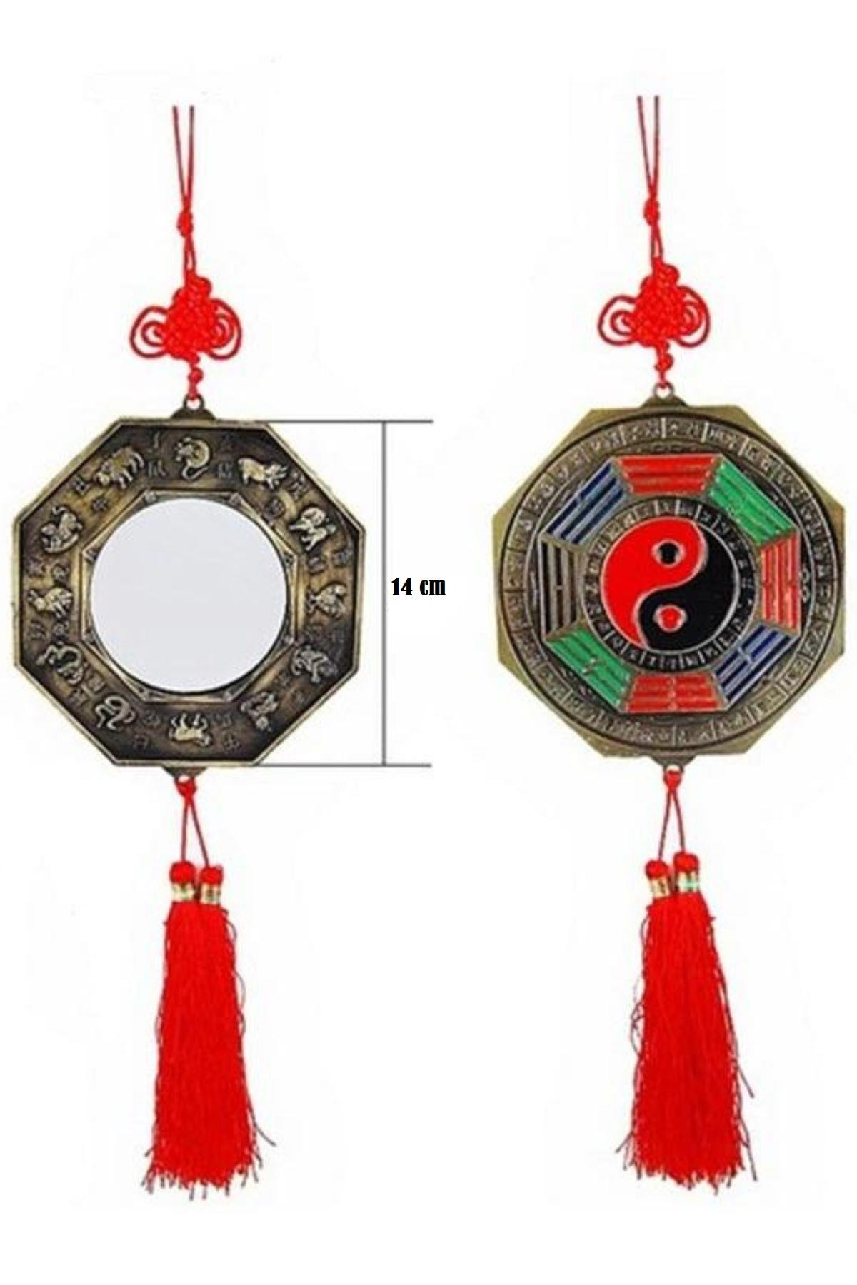 ÇinDünyadan HediyelerDNY-HD100266Keskin Hediyelik Eşya Ve TekstilÇin Feng Shui Bagua Bakır Ayna 14 cm Köşeli