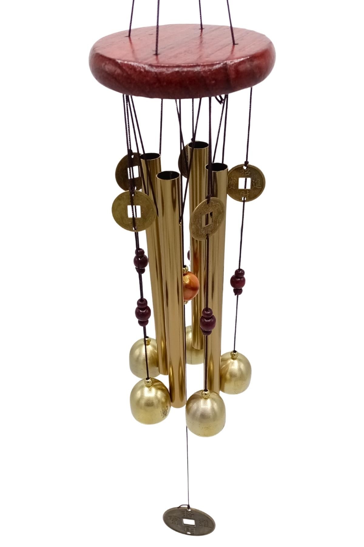 ÇinDünyadan HediyelerDNY-HD101486Keskin Hediyelik Eşya Ve TekstilFeng Shui Metal Rüzgar Çanı Şans Parası Oval S05