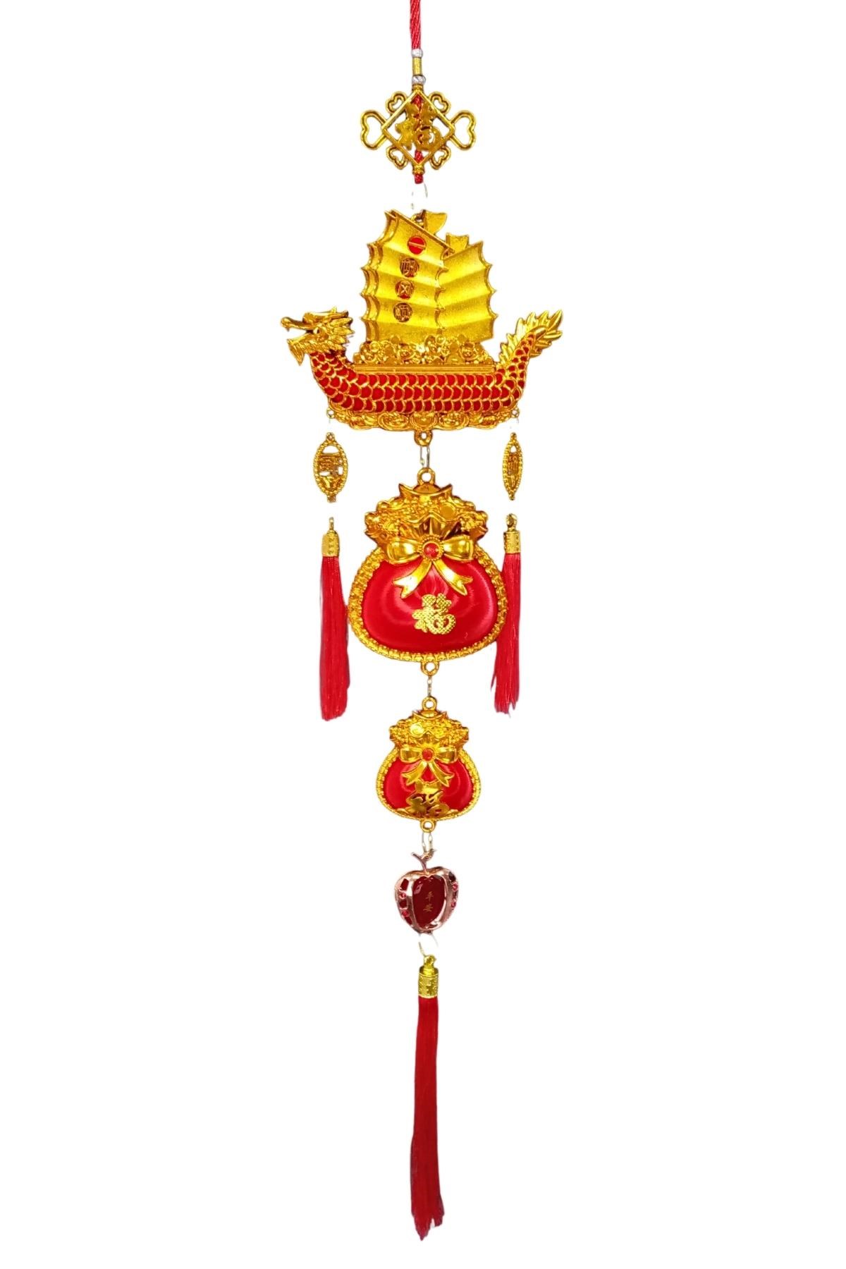ÇinDünyadan HediyelerDNY-HDYKSKALK3421Keskin Hediyelik Eşya Ve TekstilFeng Shui Dragon Şans Ve Bereket Askılık 90 cm